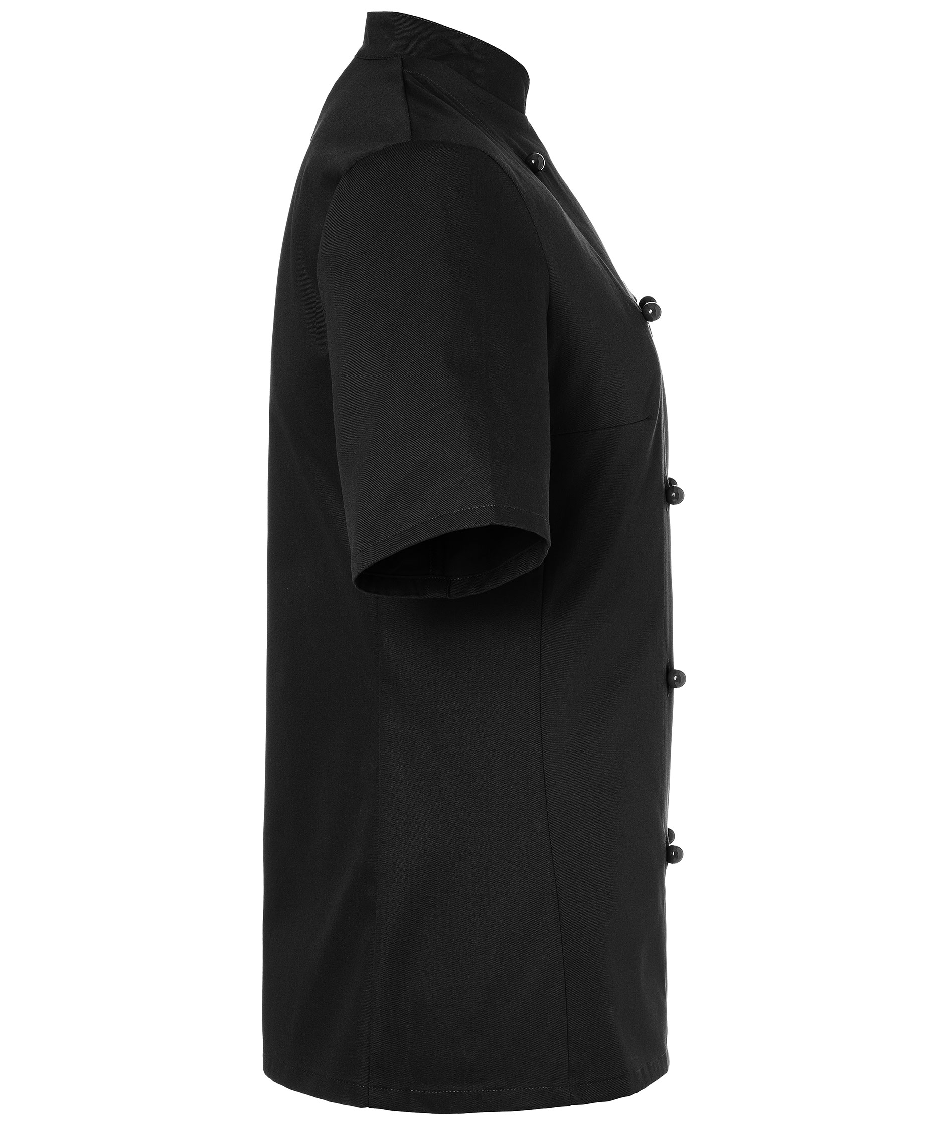 Karlowsky Pauline kort&aelig;rmet dame kokkejakke uden knapper, Sort, large image number 3