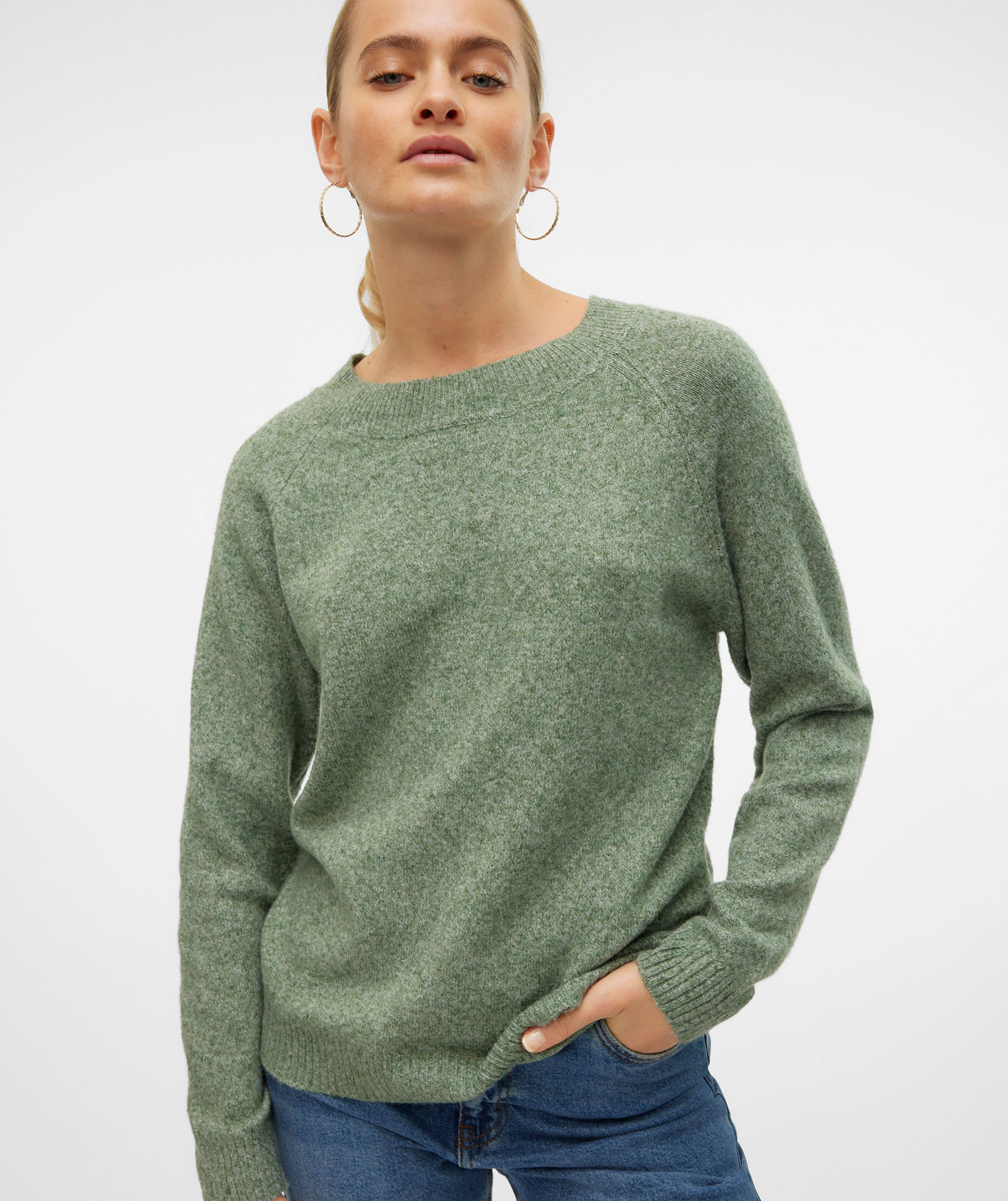 Vero Moda VMDOFFY women's knitted pullover, Laurel Wreath Melange, large image number 5