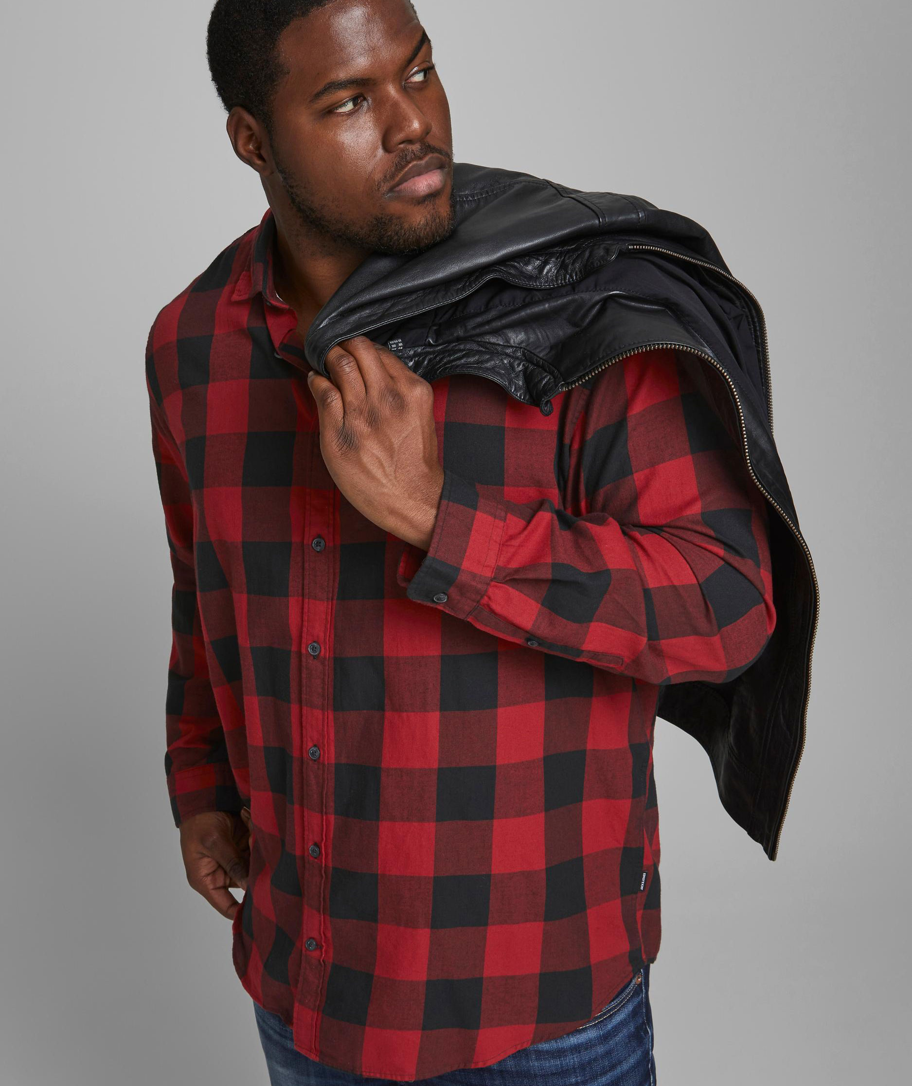 Jack & Jones JJEGINGHAM Plus Size Twill shirt, Brick Red, large image number 7