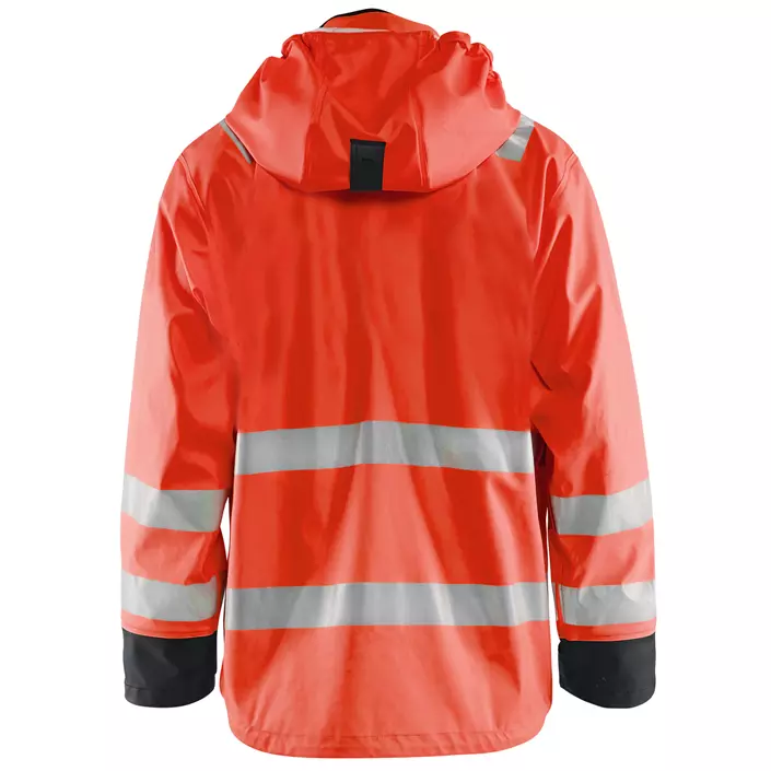 Blåkläder lined rain jacket, Hi-vis Red/Black, large image number 1