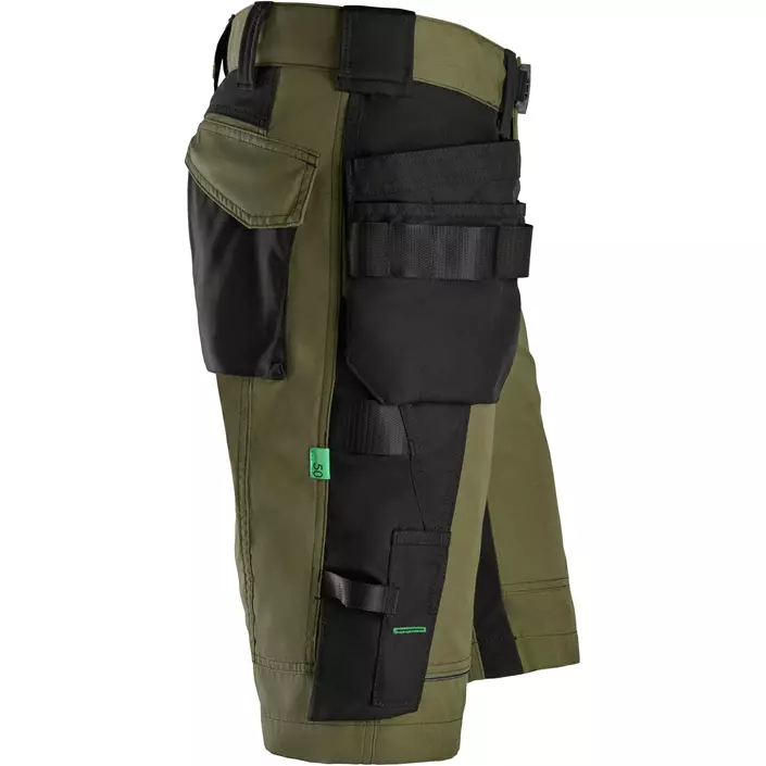 Snickers FlexiWork håndværkershorts 6904, Khaki Green/Black, large image number 2
