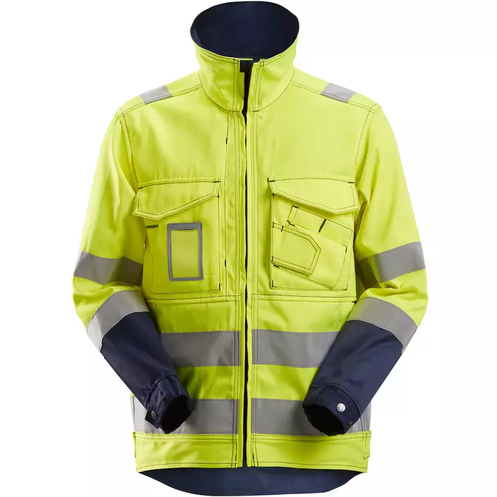 Snickers arbejdsjakke 1633, Hi-vis Gul/Marine, large image number 0