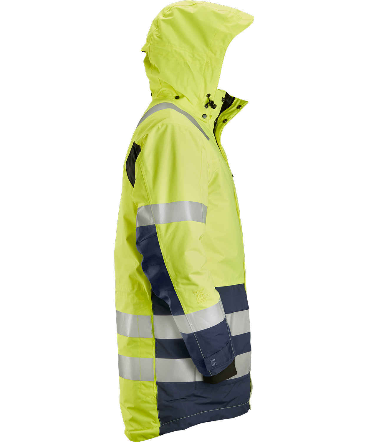 Snickers AllroundWork vinterparkas 1830, Varsel gul/marinbl&aring;, large image number 3