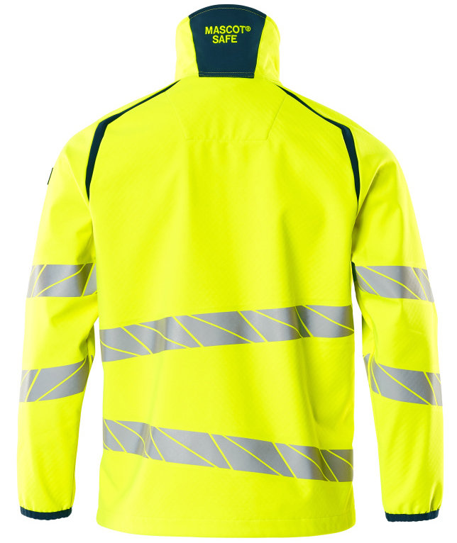 Mascot Accelerate Safe softshell jacket, Hi-Vis Yellow/Dark Petroleum