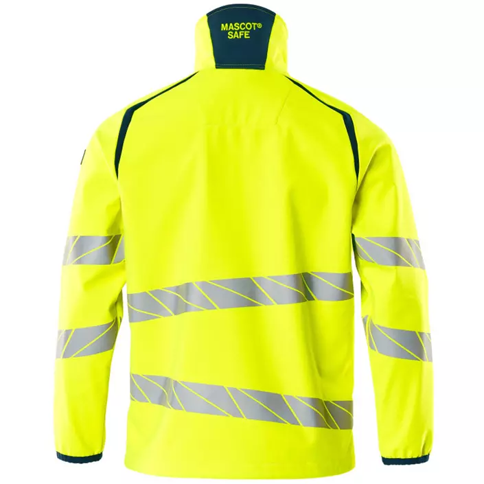 Mascot Accelerate Safe softshell jacket, Hi-Vis Yellow/Dark Petroleum, large image number 1
