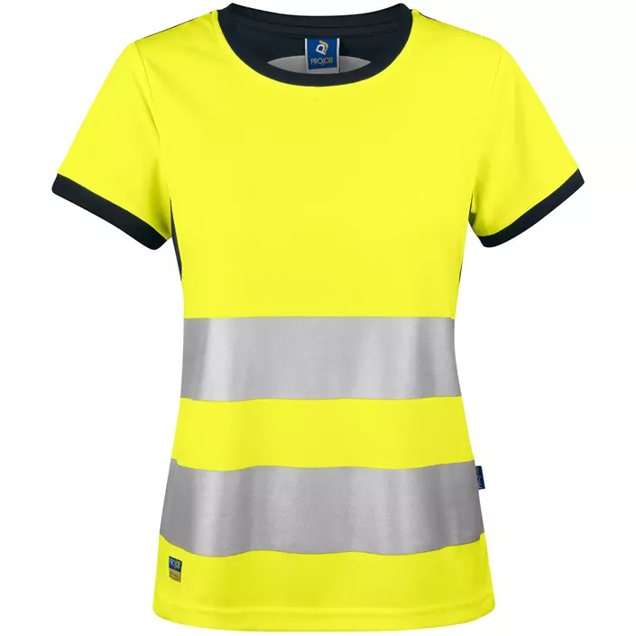ProJob women's T-shirt 6012, Hi-vis Yellow/Black, large image number 0