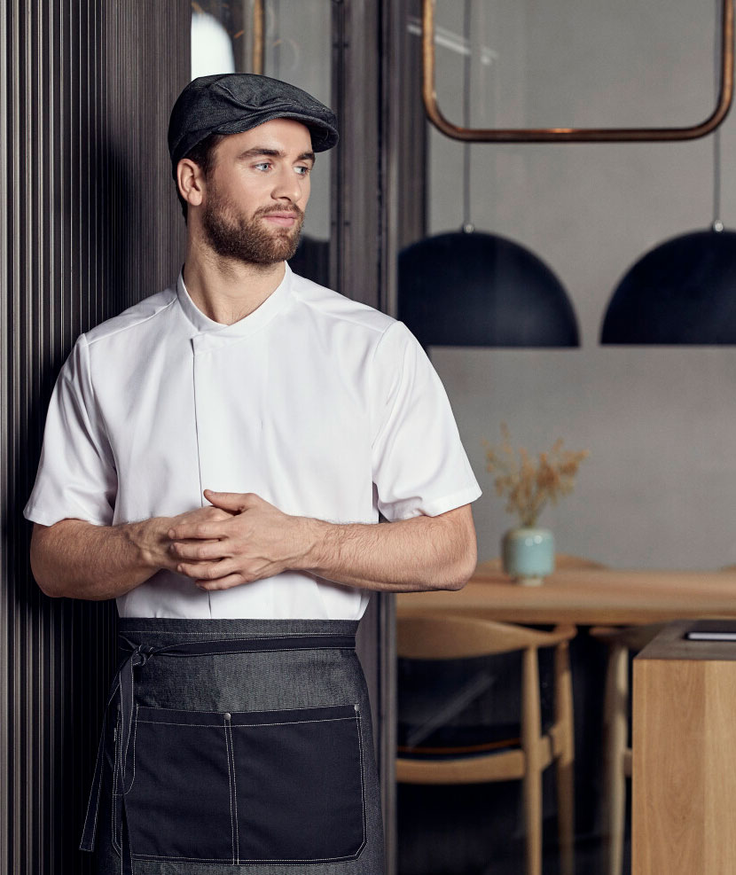 Kentaur Tencel kort&aelig;rmet kokke-/tjenerjakke