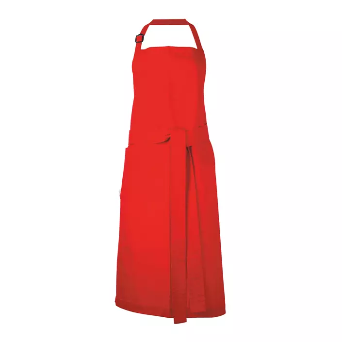 Toni Lee Kron bröstlappsförkläde med ficka, Röd, Röd, large image number 0