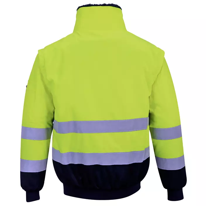 Portwest 3-in-1 pilot jacket, Hi-Vis yellow/marine, large image number 1
