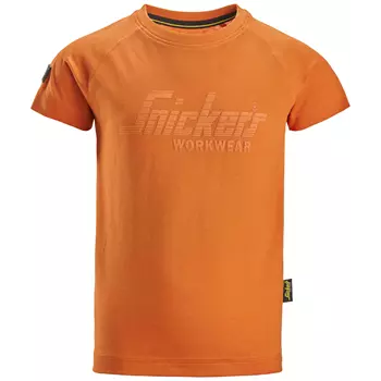 Snickers logo T-shirt 7514 til børn, Warm Orange