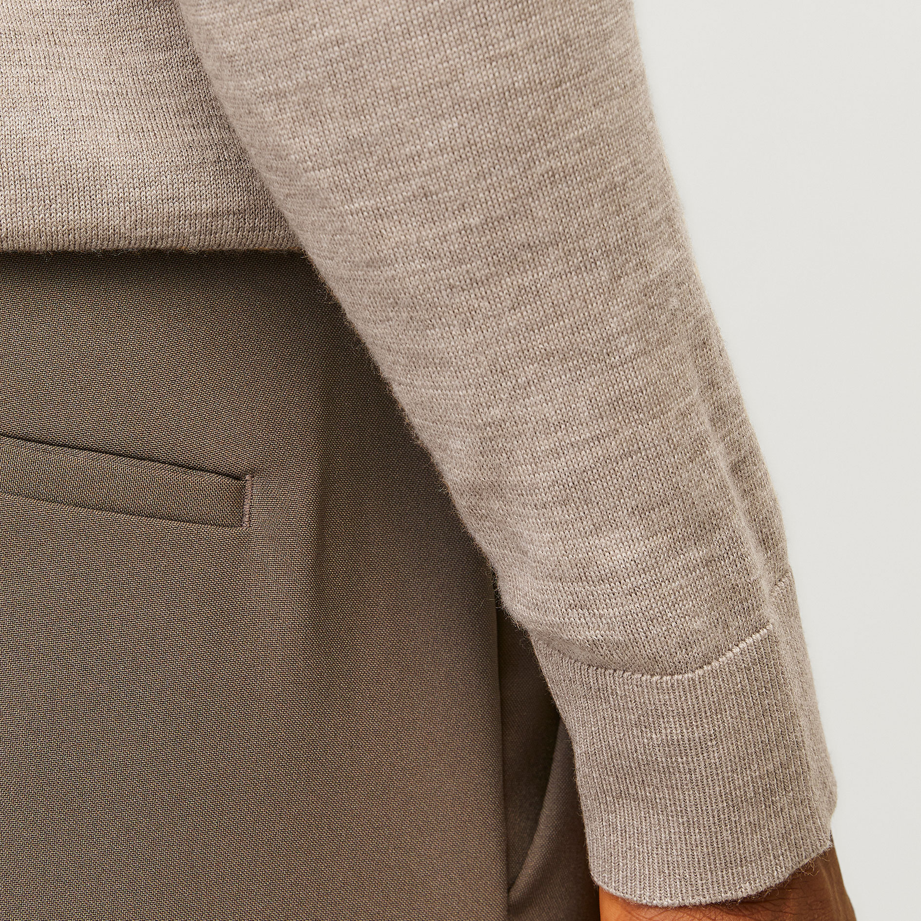 Jack & Jones Premium JPRCCMERINO stickad tr&ouml;ja med merinoull, Greige Melange, large image number 5