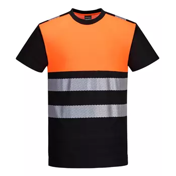 Portwest PW3 T-skjorte, Hi-Vis Svart/Oransje