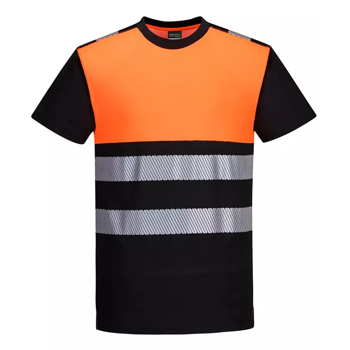 Portwest PW3 T-Shirt, Hi-Vis Schwarz/Orange, large image number 0