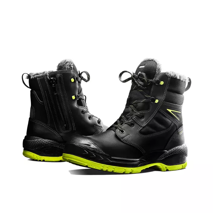Arbesko 969 winter safety boots S3, Black/Lime, large image number 1