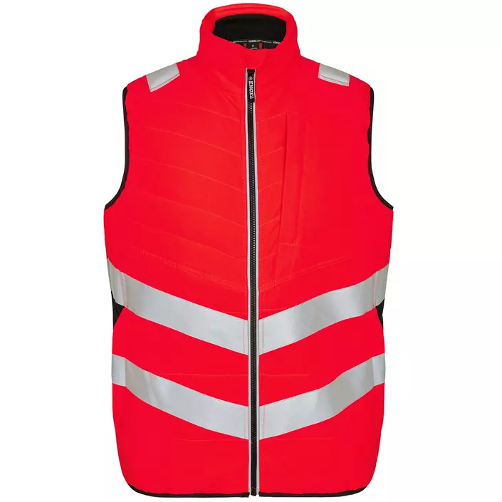 Engel Safety quiltet vest, Hi-vis Rød/Sort, large image number 0