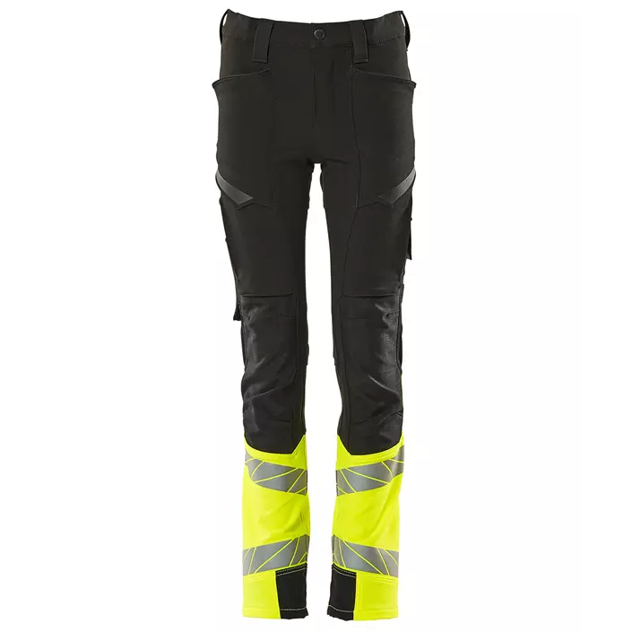 Mascot Accelerate Safe work trousers for kids, Black/Hi-Vis Yellow, large image number 0