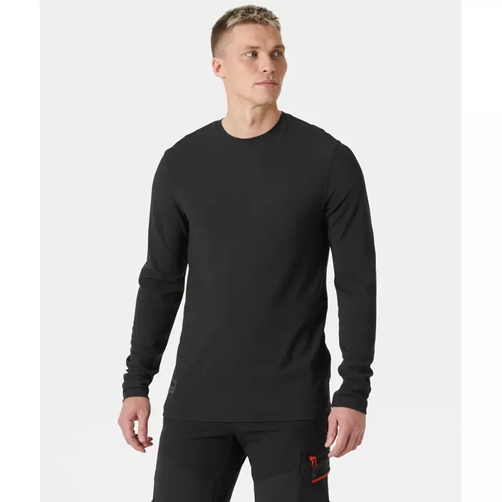 Helly Hansen Tech langermet T-skjorte, Black, large image number 1