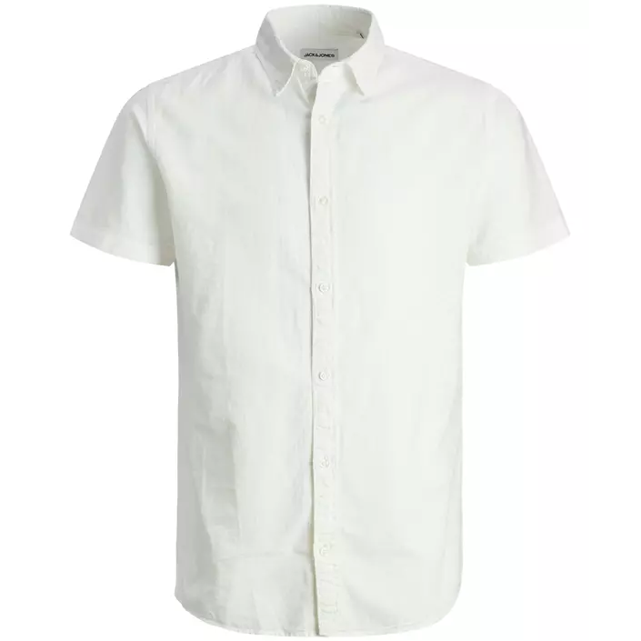 Jack & Jones Plus JJELINEN kurzämlige Hemd mit Lein, Weiß, large image number 0