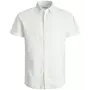 Jack & Jones Plus JJELINEN short-sleeved shirt with linen, White