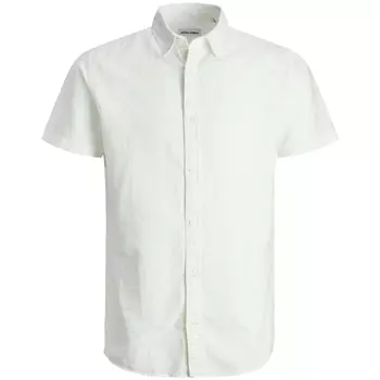 Jack & Jones Plus JJELINEN kortærmet skjorte med hør, Hvid