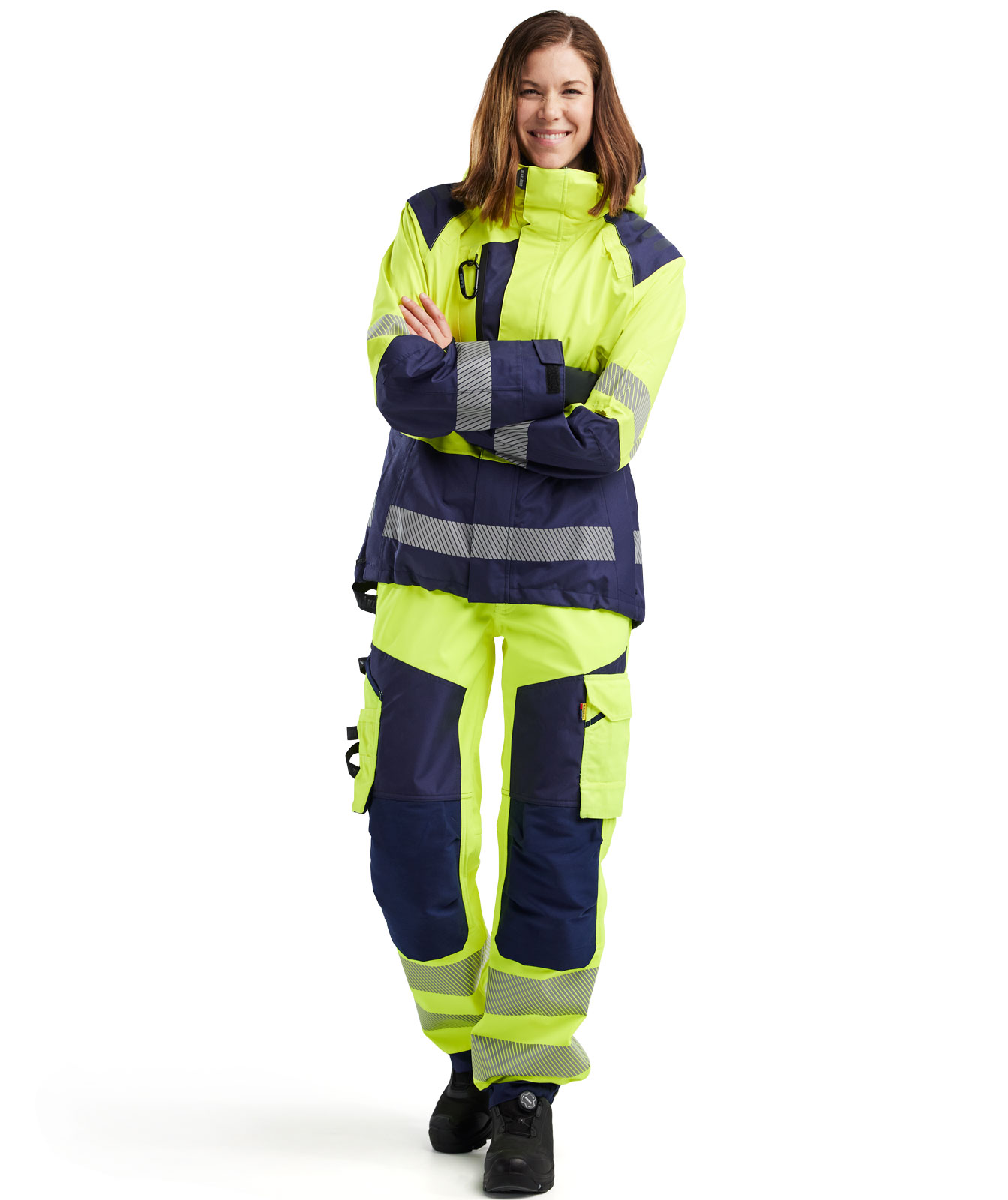 Bl&aring;kl&auml;der Damen Shelljacke, Hi-Vis gelb/marine, large image number 1