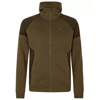 Seeland Cross fleece hoodie med dragkedja, Dark Olive