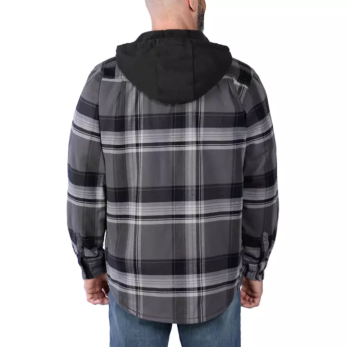 Carhartt foret flannel skjortejakke, Black, large image number 3