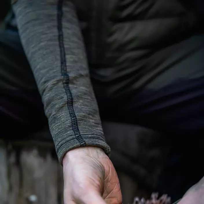 Seeland Peak Aia dame baselayer trøje, Military Olive Melange, large image number 4