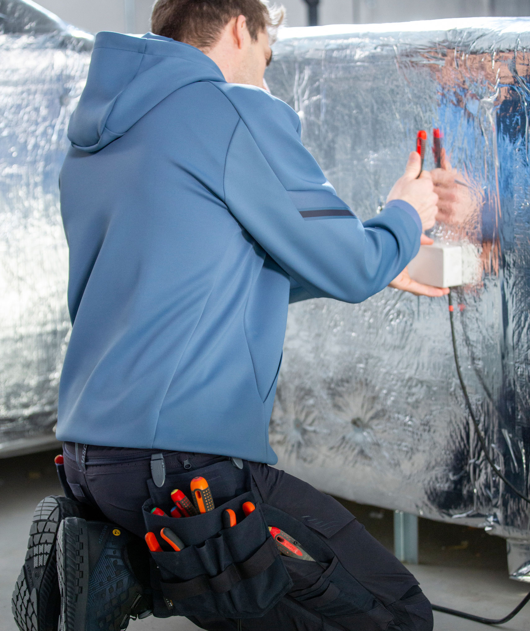 Mascot Customized fleece hoodie, Stone Blue, large image number 3