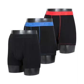 Klazig 3-pack bamboo boxershorts, Black/blue/red