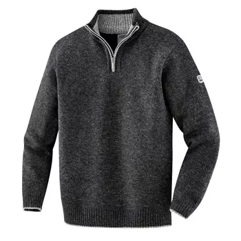 Terrax ½-zip knitted pullover, Black Melange