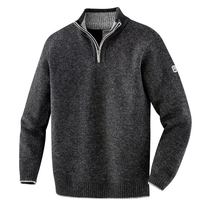 Terrax ½-zip knitted pullover, Black Melange, large image number 0