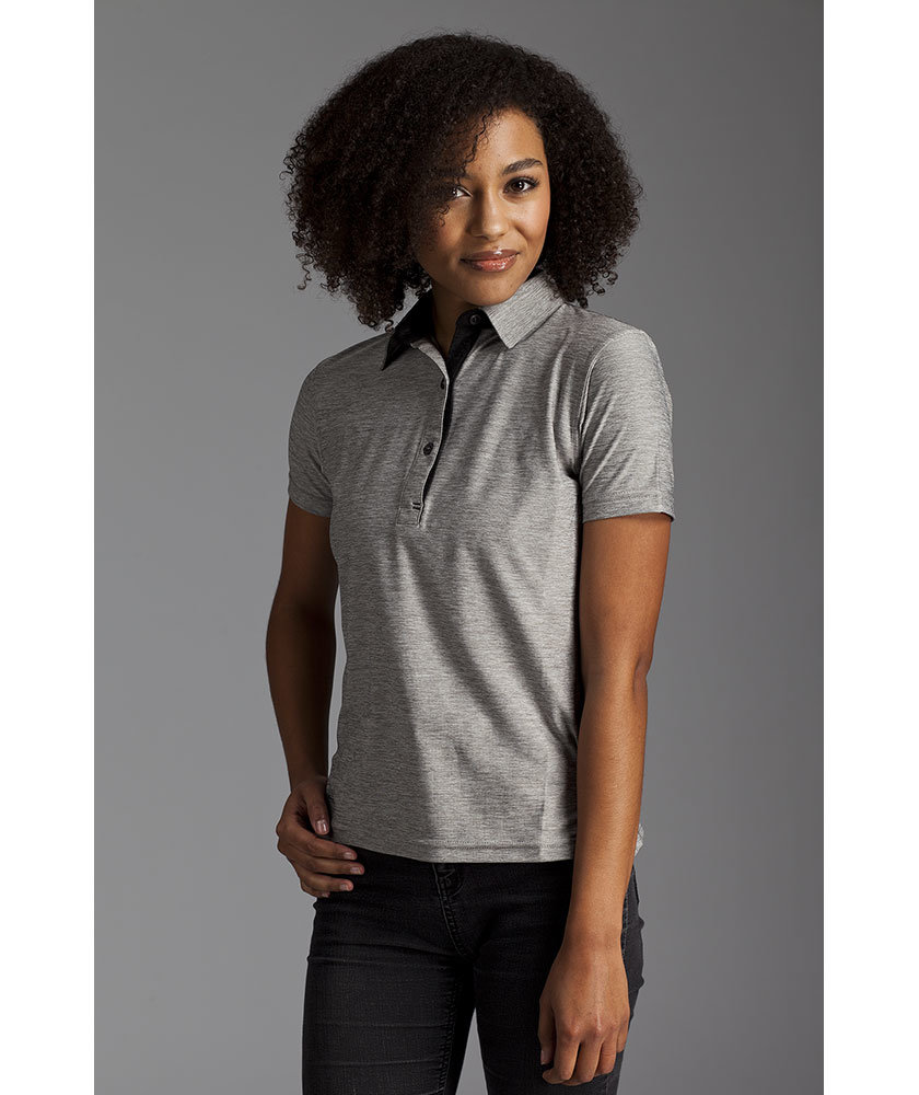 Pitch Stone Damen Poloshirt, Grey melange, large image number 2