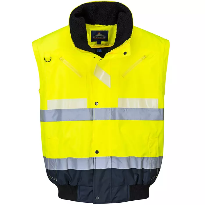 Portwest Glowtex 3-in-1 pilot jacket, Hi-vis Yellow/Marine, large image number 5