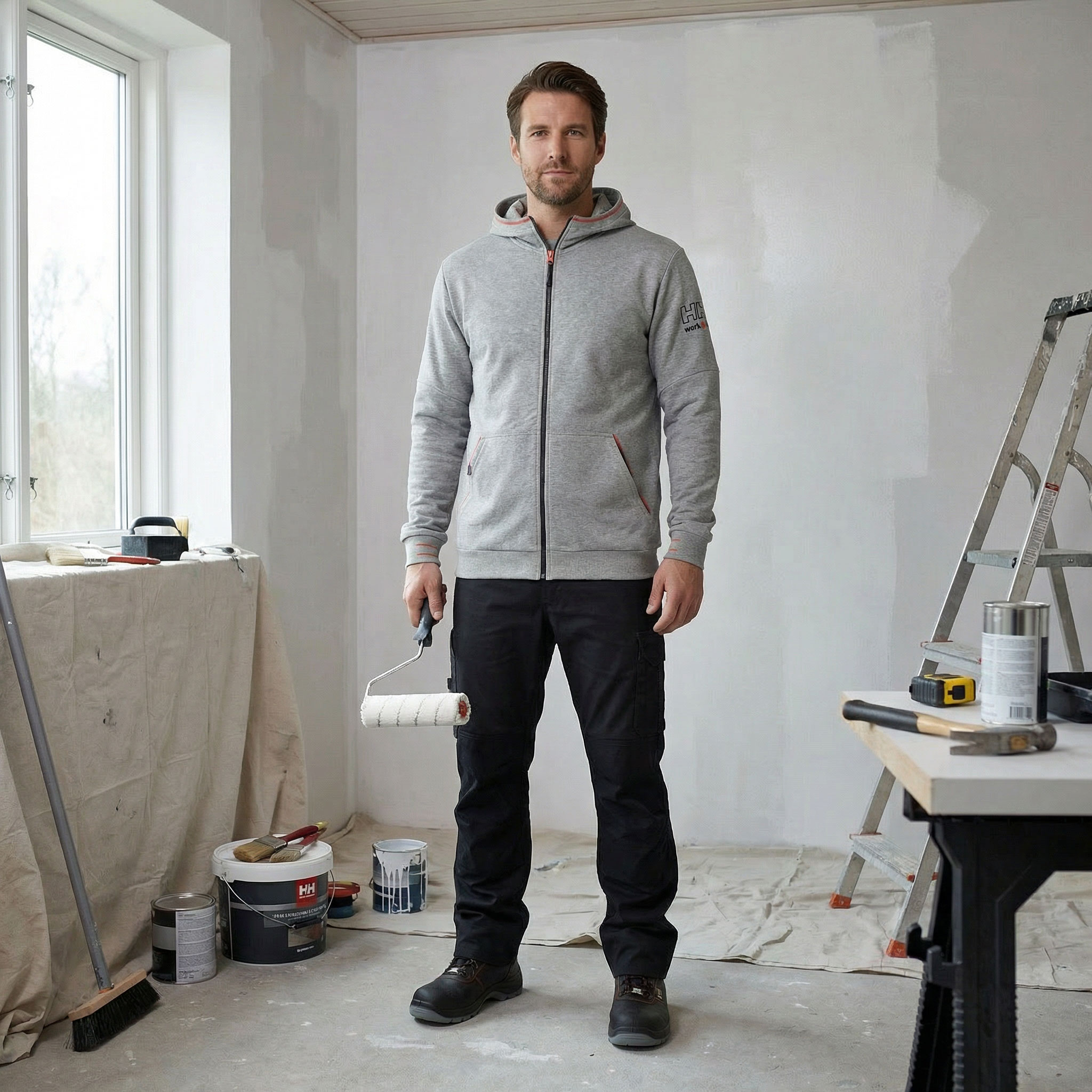 Helly Hansen Kensington Hoodie mit Rei&szlig;verschluss, Grau Melange