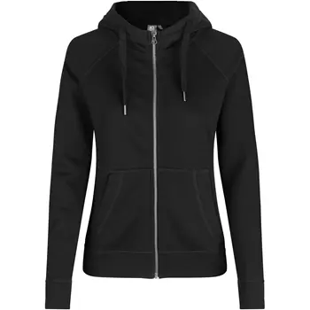 ID women's hoodie with full zipper, Black