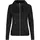ID women's hoodie with full zipper, Black, Black, swatch