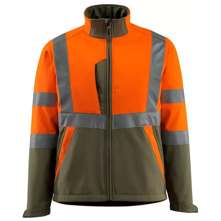 Mascot Safe Light Kiama softshell jacket, Hi-Vis Orange/Moss, large image number 0