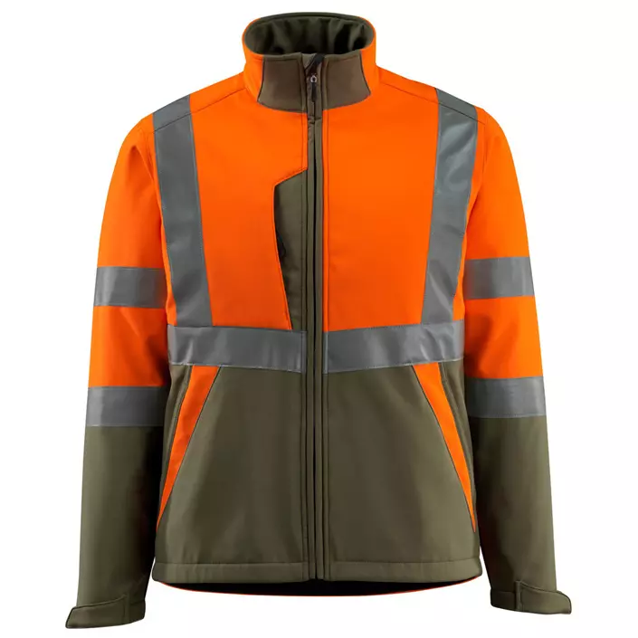 Mascot Safe Light Kiama softshell jacket, Hi-Vis Orange/Moss, large image number 0