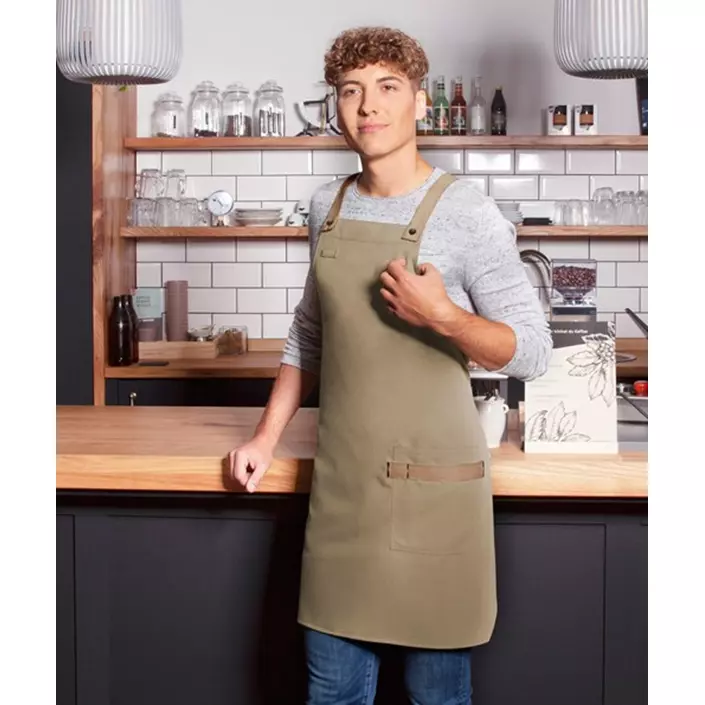Karlowsky bib apron with pocket, Urban-look, Pebble grey, Pebble grey, large image number 1