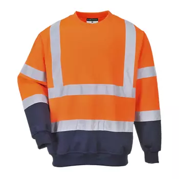 Portwest sweatshirt, Hi-vis Orange/Marine