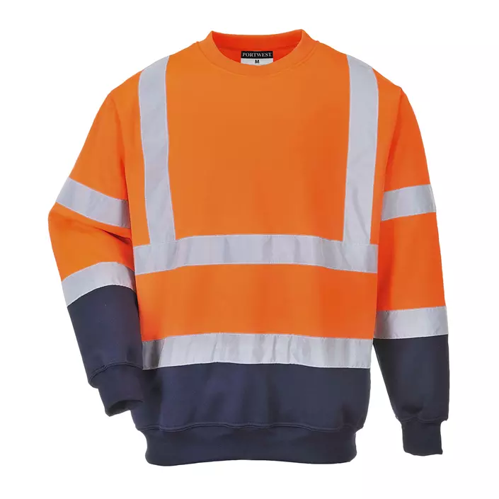 Portwest sweatshirt, Varsel Orange/Marinblå, large image number 0