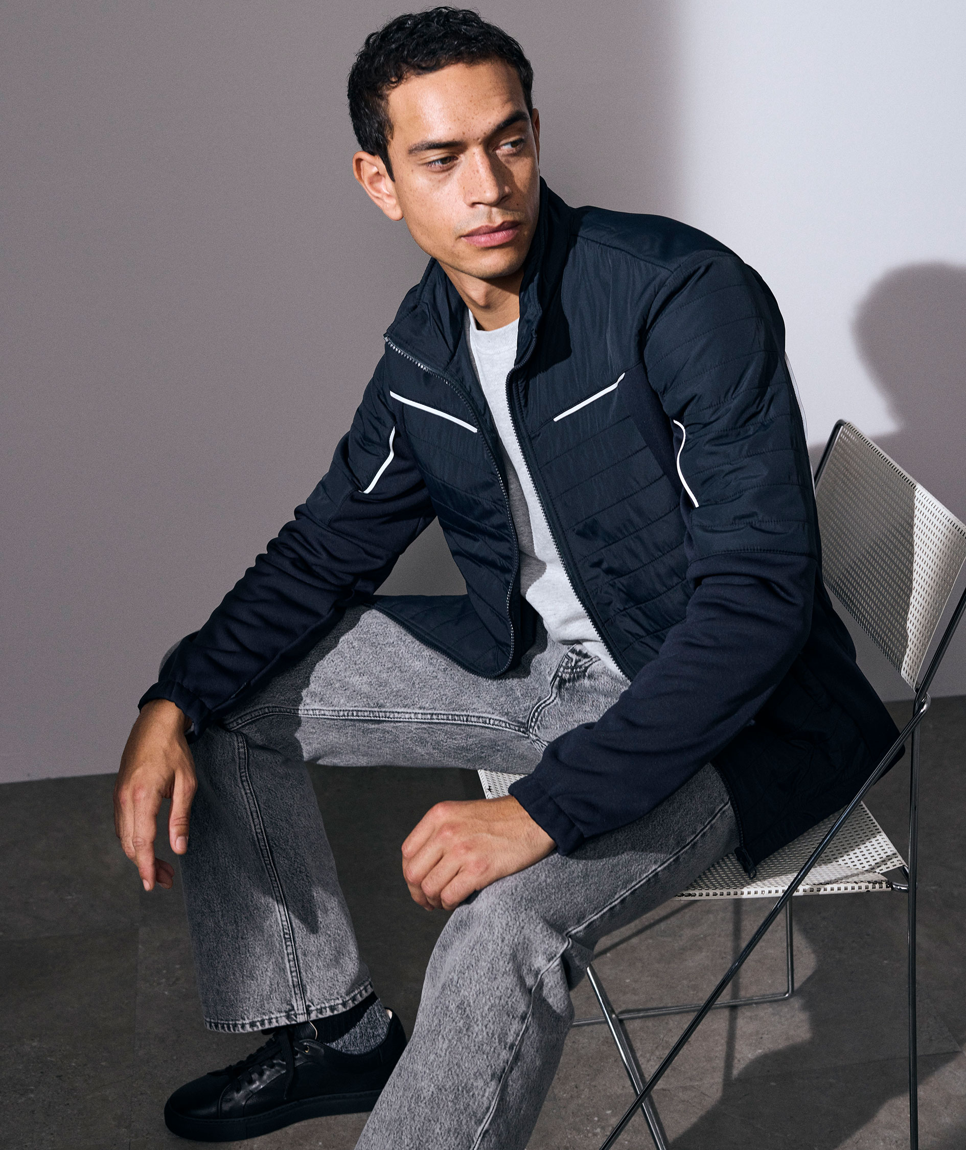 ID&nbsp;Zip'n'mix hybrid jacket, Navy, large image number 5