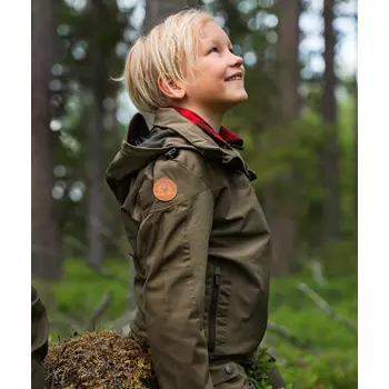 Pinewood Finnveden Hybrid jacket for kids, Hunting olive