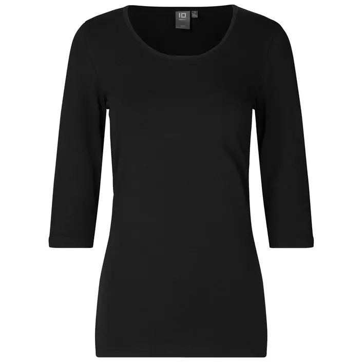 ID 3/4 sleeved women's stretch T-shirt, Black, large image number 0