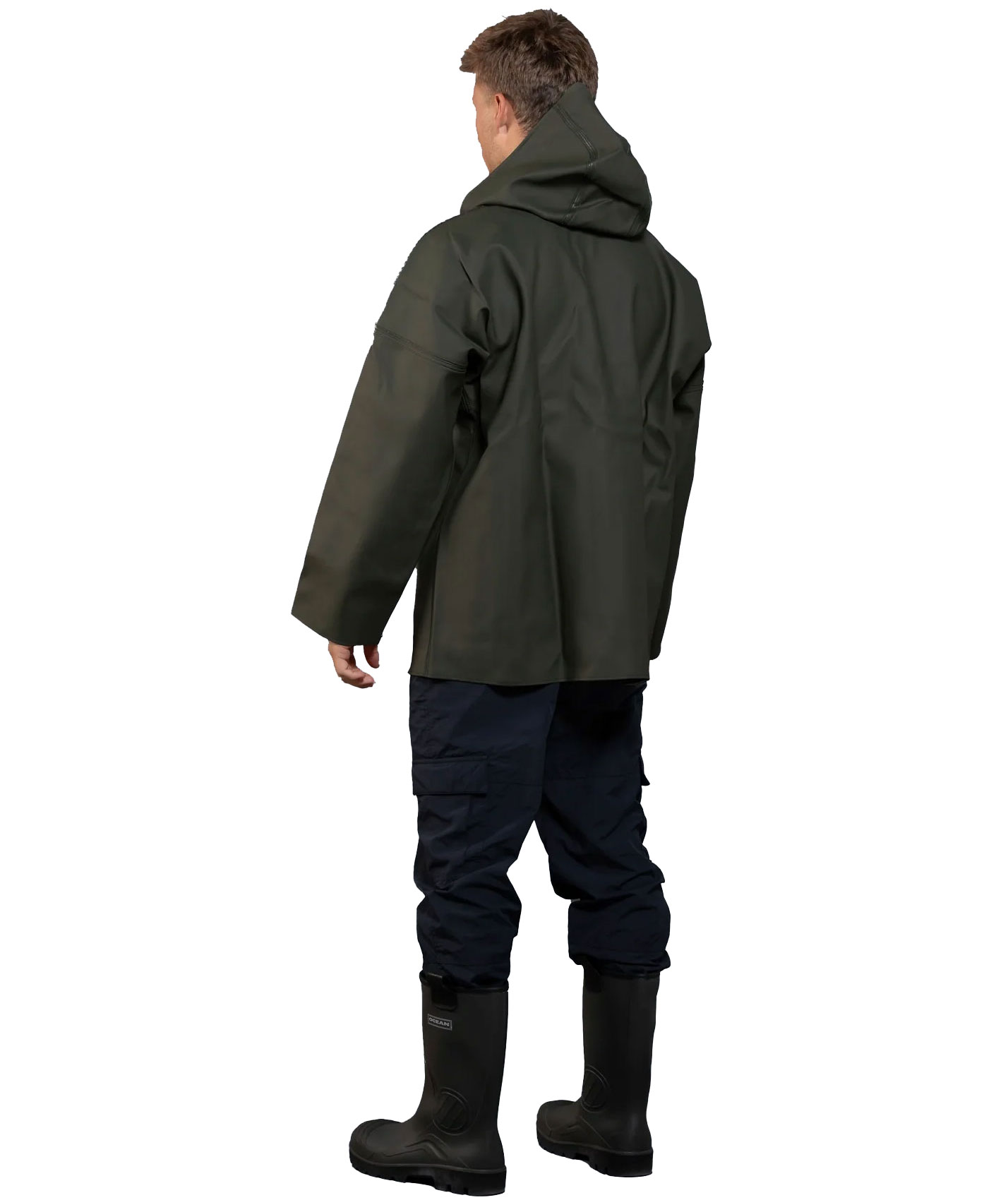 Ocean&nbsp;Weather Heavy PVC regnjakke, Olivengr&oslash;n, large image number 1