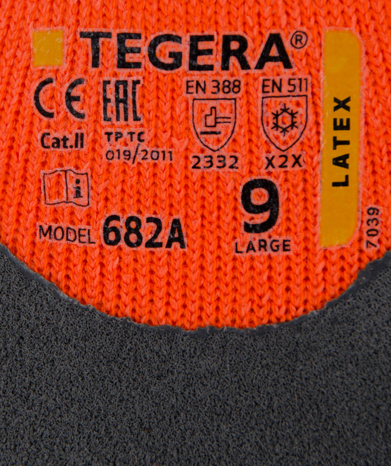 Tegera 682A winter gloves, Hi-vis orange/Grey, large image number 1