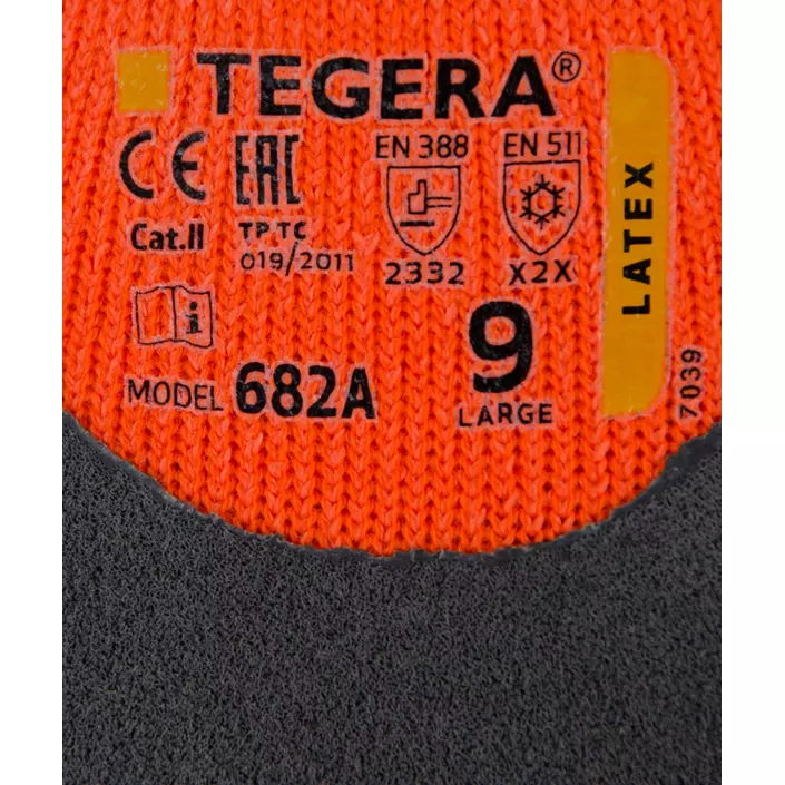 Tegera 682A winter gloves, Hi-vis orange/Grey, large image number 1
