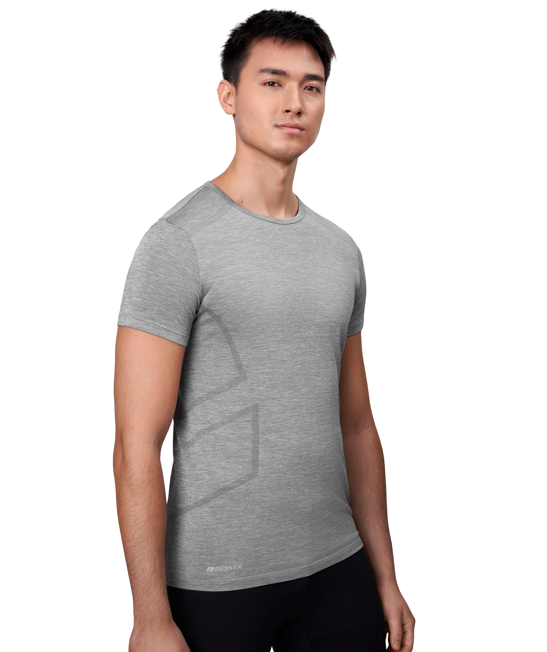 GEYSER seamless T-shirt, Grey Melange