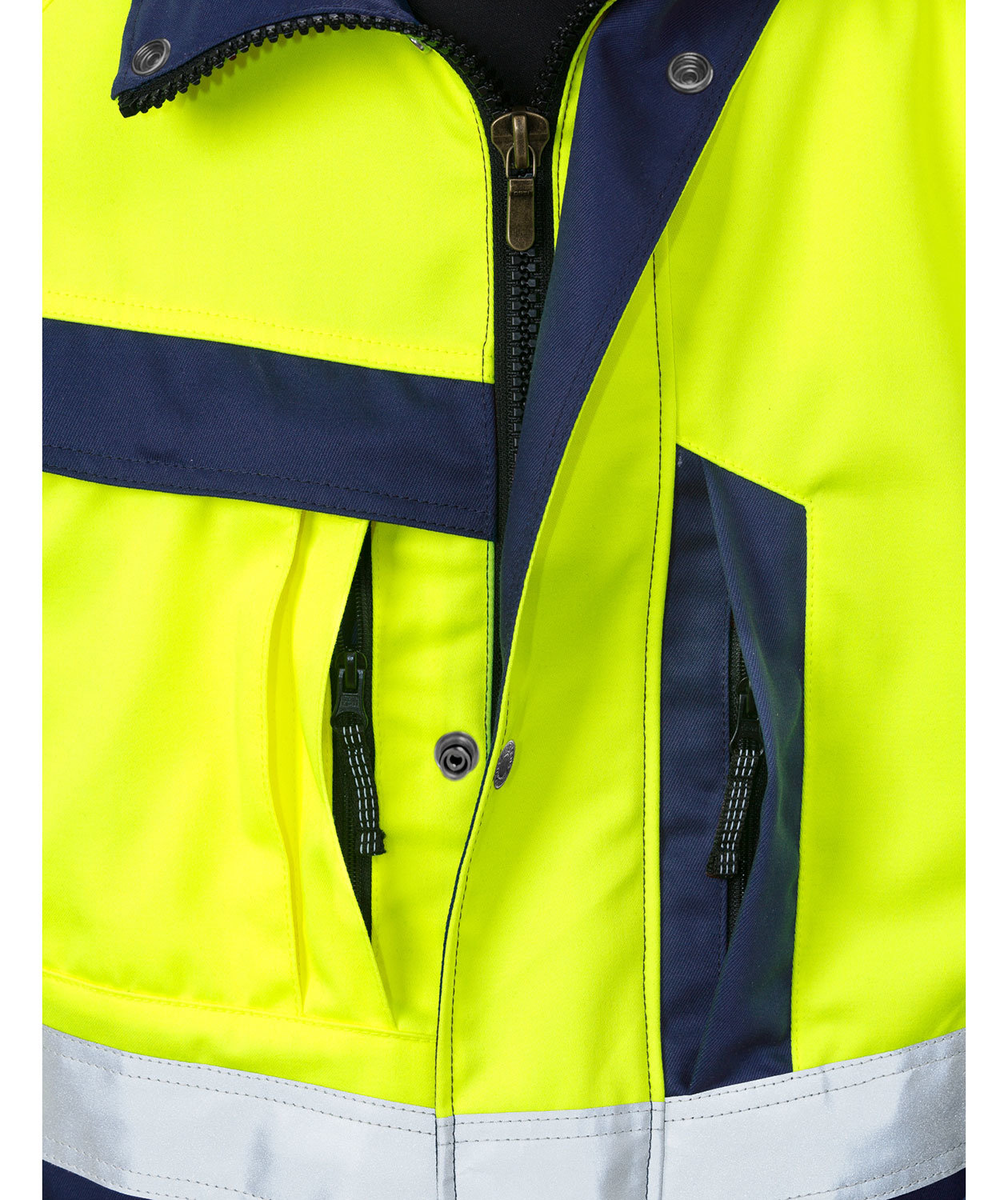 Fristads work jacket 4026, Hi-vis Yellow/Marine, large image number 3